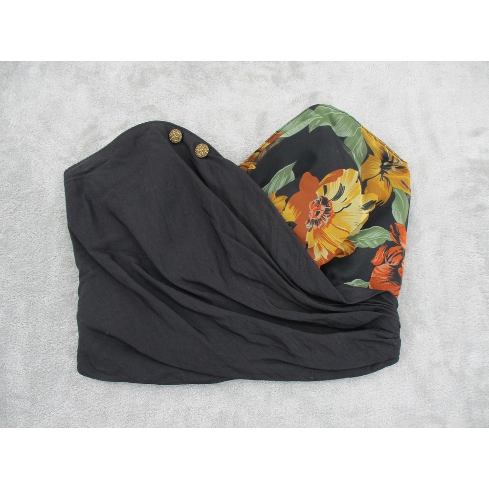 Vintage Hi Tech By Dina Tube Top Women Small Bustier Cropped Boho Hippie Zip